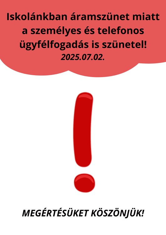 Ügyfélfogadásunk szünetel 08. 02. szerdán