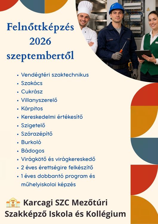 Felnőttek ingyenes oktatása 2026. szeptemberi kezdéssel 