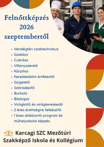 Felnőttek ingyenes oktatása 2026. szeptemberi kezdéssel 